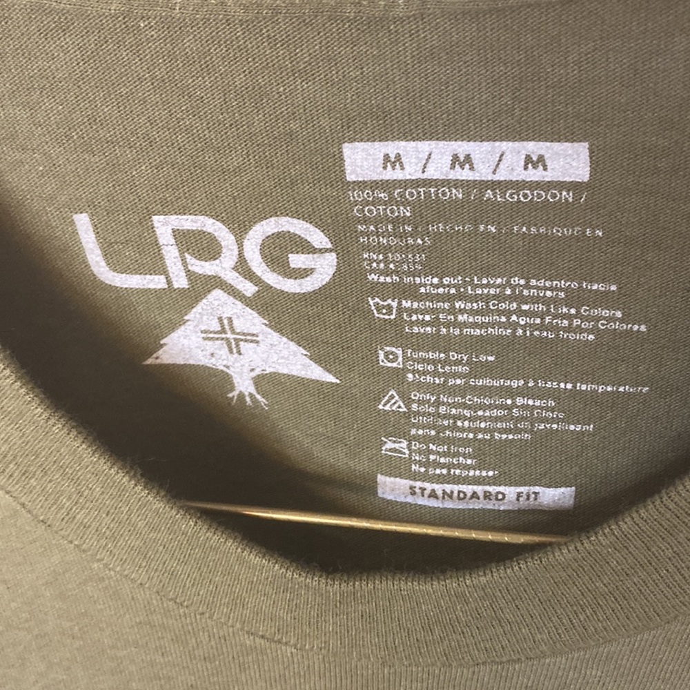 Medium Olive Green Lrg Clothing Company Skate Shirt. View 4